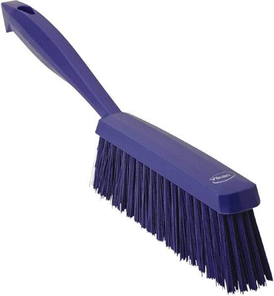 Vikan - 14" OAL, Polyester Staple Set Bench Brush - 2" Bristle Length, 6-3/8" Long Head, Purple - Eagle Tool & Supply