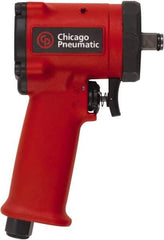 Chicago Pneumatic - 1/2" Drive, 9,000 RPM, 450 Ft/Lb Torque Impact Wrench - Pistol Grip Handle, 1,400 IPM, 19.6 CFM, 90 psi, 1/4" NPT Inlet - Eagle Tool & Supply