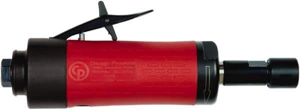 Chicago Pneumatic - 1/4" Collet, Straight Handle, Air Angle Die Grinder - 24,000 RPM, Rear Exhaust, 23.3 CFM, 0.54 hp, 90 psi, 6.35mm Inlet - Eagle Tool & Supply