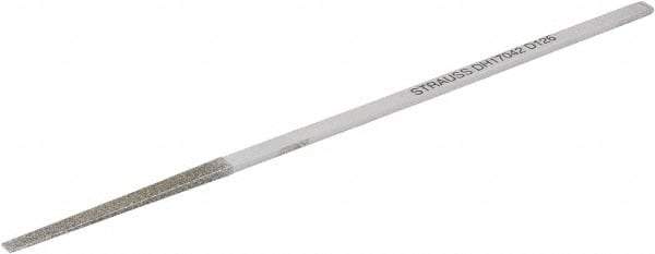 Strauss - 6.69" OAL Medium Flat Needle Diamond File - 0.157" Wide x 0.09" Thick, 1.97 LOC, Gray, 126 Grit - Eagle Tool & Supply