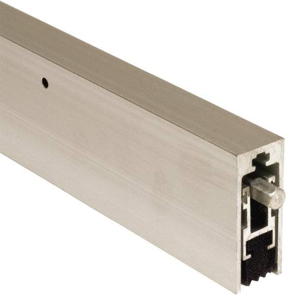 National Guard Products - 0.6667" Back Strip Brush Width, Aluminum Automatic Door Bottom Sweep - 1" Bristle Length, Neoprene, 2" OAL, 2" High, Anodized Alum Coated - Eagle Tool & Supply