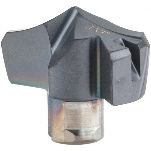 Iscar - Series HCP-IQ, 18.21mm Diam Grade IC908 Replaceable Drill Tip - Carbide, TiAlN/TiN Finish, 18 Seat Size - Eagle Tool & Supply