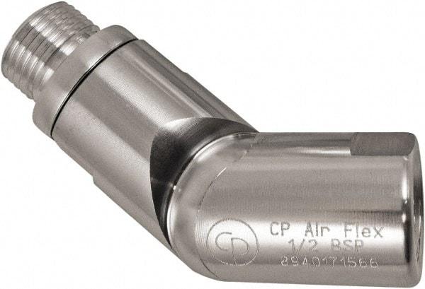 Chicago Pneumatic - 1/2 Male x Female NPT Pneumatic Hose Swivel Fitting - 1/2" ID, Aluminum, Industrial Interchange, 1-5/32" Body Diam - Eagle Tool & Supply