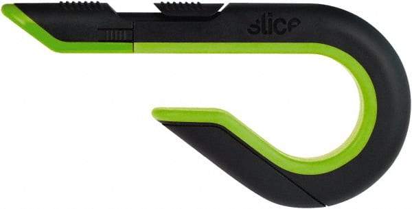 Slice - Retractable Utility Knife - Black & Green Non-Slip Comfort Handle, 1 Blade Included - Eagle Tool & Supply