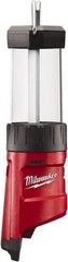 Milwaukee Tool - LED Bulb, 400 Lumens, Spotlight/Lantern Flashlight - Red Plastic Body, 12V Lithium-Ion Batteries Not Included - Eagle Tool & Supply