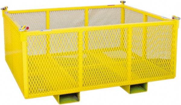 Machining & Welding - 48" Long x 48" Wide x 24" High Steel Basket-Style Bulk Container - 2,500 Lb. Load Capacity - Eagle Tool & Supply