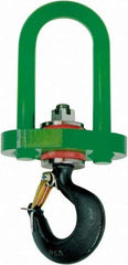 Machining & Welding - #4 Hook, 2 Ton Capacity, Alloy Steel Swivel Hoist Hook - 10-3/4" Long - Eagle Tool & Supply