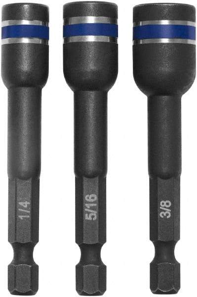 Irwin - 3 Piece, Magnetic Nutsetters Handle, Hex - 1/4 to 3/8" Hex - Eagle Tool & Supply