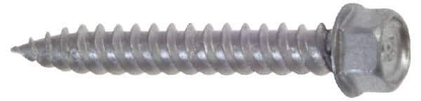 Buildex - #9 Hex Washer Head Sheet Metal Screw - Steel, 1" Length Under Head - Eagle Tool & Supply