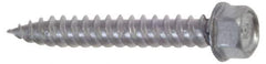 Buildex - #9 Hex Washer Head Sheet Metal Screw - Steel, 1" Length Under Head - Eagle Tool & Supply