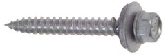 Buildex - #9 Hex Washer Head Sheet Metal Screw - Steel, 1" Length Under Head - Eagle Tool & Supply