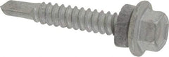 Buildex - 1/4", Hex Washer Head, Hex Drive, 1-1/2" Length Under Head, #3 Point, Self Drilling Screw - Steel - Eagle Tool & Supply