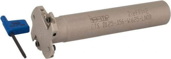 Iscar - Shank Connection, 5/32" Cutting Width, 5/16" Depth of Cut, 1-1/4" Cutter Diam, 2 Tooth Indexable Slotting Cutter - 5/8" Shank Diam, ETS-LN08 Toolholder, LNET Insert, Right Hand Cutting Direction - Eagle Tool & Supply
