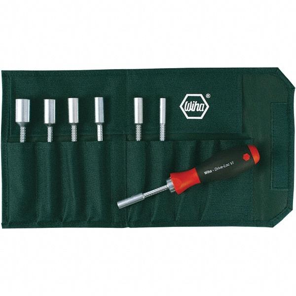 Wiha - 8 Piece, 5 to 10mm Nut Driver Set - Standard Shaft, Cushion Grip Handle - Eagle Tool & Supply