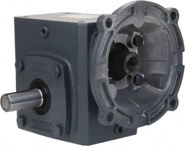 Boston Gear - 3-3/4 Centerline Distance, 40:1, 44 RPM Output, 3.33 Input Horsepower, 3,747 Lbs. Max Torque, Speed Reducer - Part No. F738-40-B7-G, 1-5/8" Shaft Diam, Single Shaft Left, 7/8" Bore, 10.44" High, 140TC NEMA - Eagle Tool & Supply