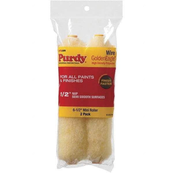 Purdy - 1/2" Nap, 6-1/2" Wide Paint Roller Cover - Semi-Smooth Texture, High Density Polyester - Eagle Tool & Supply