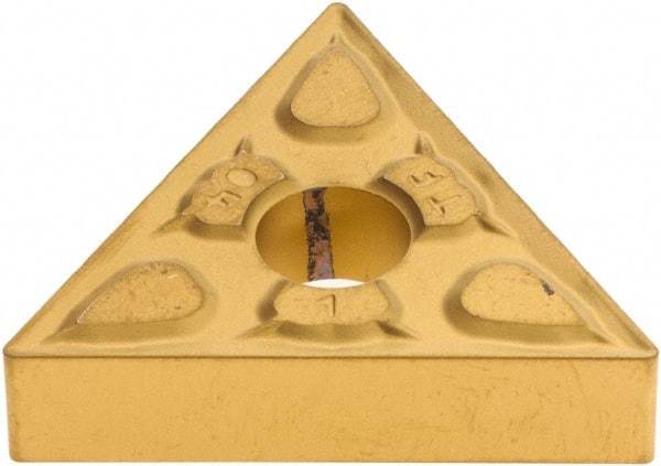 Iscar - TNMG431 TF Grade IC9150 Carbide Turning Insert - TiCN/Al2O3/TiN Finish, 60° Triangle, 1/2" Inscr Circle, 3/16" Thick, 1/64" Corner Radius - Eagle Tool & Supply