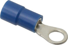 Thomas & Betts - 16-14 AWG Partially Insulated Crimp Connection Circular Ring Terminal - #8 Stud, 0.803" OAL x 0.26" Wide, Tin Plated Copper Contact - Eagle Tool & Supply