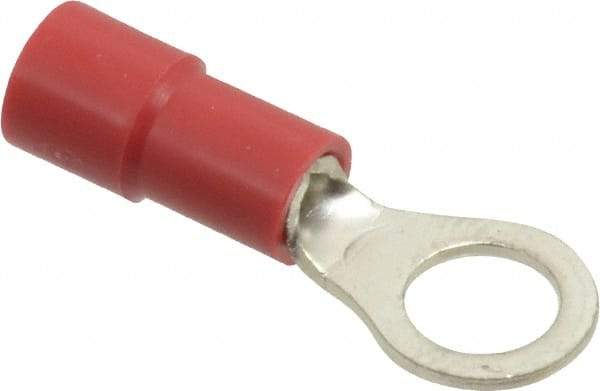 Thomas & Betts - 22-16 AWG Partially Insulated Crimp Connection Circular Ring Terminal - #10 Stud, 0.858" OAL x 0.315" Wide, Tin Plated Copper Contact - Eagle Tool & Supply