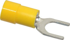 Thomas & Betts - 1/4 Inch Stud, 12 to 10 AWG, Partially Insulated, Crimp, Standard Fork Terminal - Eagle Tool & Supply