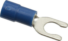 Thomas & Betts - #10 Stud, 16 to 14 AWG Compatible, Partially Insulated, Crimp Connection, Locking Fork Terminal - Eagle Tool & Supply