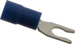 Thomas & Betts - #6 Stud, 16 to 14 AWG Compatible, Partially Insulated, Crimp Connection, Locking Fork Terminal - Eagle Tool & Supply