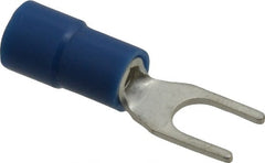 Thomas & Betts - #8 Stud, 16 to 14 AWG Compatible, Partially Insulated, Crimp Connection, Standard Fork Terminal - Eagle Tool & Supply