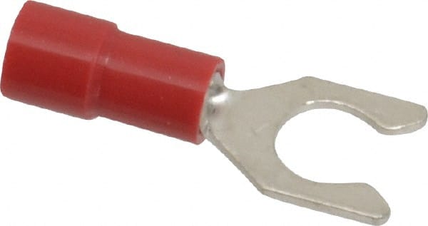 Thomas & Betts - #10 Stud, 22 to 18 AWG Compatible, Partially Insulated, Crimp Connection, Locking Fork Terminal - Eagle Tool & Supply