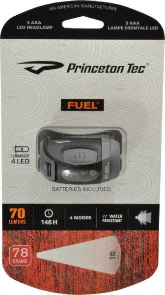 Princeton Tec - LED Bulb, 70 Lumens, Hands-free Flashlight - Black Plastic Body, 3 AAA Batteries Not Included - Eagle Tool & Supply