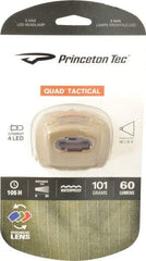 Princeton Tec - Red LED Bulb, 78 Lumens, Hands-free Flashlight - Tan Plastic Body, 3 AAA Batteries Not Included - Eagle Tool & Supply