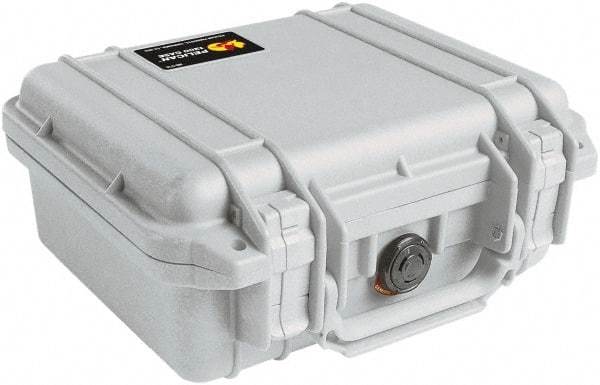 Pelican Products, Inc. - 9-11/16" Wide x 4-7/8" High, Clamshell Hard Case - Silver, Polyethylene - Eagle Tool & Supply