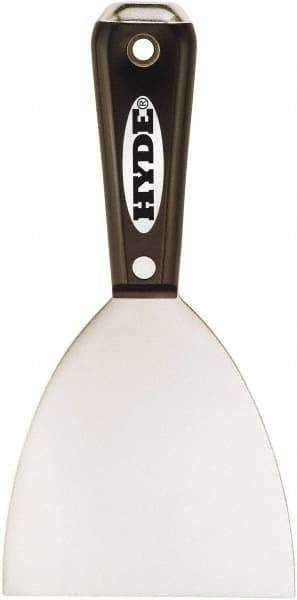 Hyde Tools - 2" Wide Chisel Edge Blade Stainless Steel Putty Knife - Flexible, Straight Nylon Handle, 7-3/4" OAL - Eagle Tool & Supply