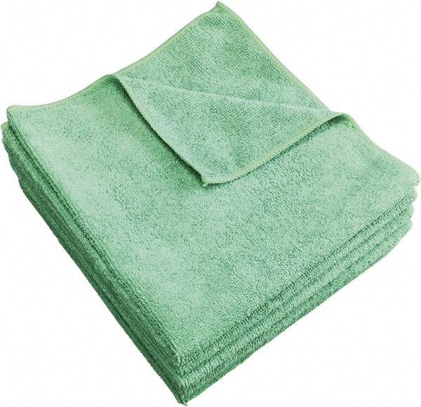 PRO-SOURCE - Reusable Microfiber Wipes - 14" x 14" Sheet Size, Green - Eagle Tool & Supply