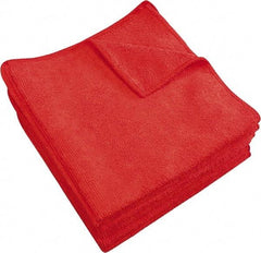 PRO-SOURCE - Reusable Microfiber Wipes - 14" x 14" Sheet Size, Red - Eagle Tool & Supply