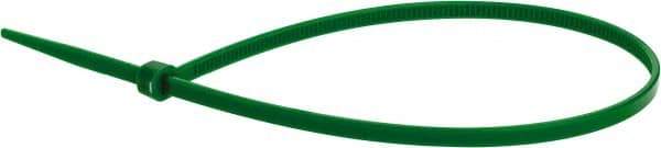 Value Collection - 9.8" Long Green Nylon Standard Cable Tie - 40 Lb Tensile Strength, 70mm Max Bundle Diam - Eagle Tool & Supply