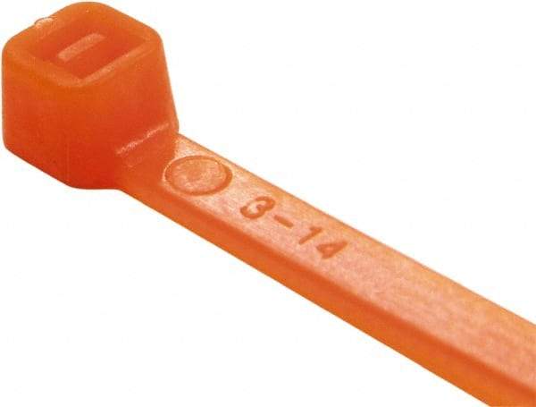 Value Collection - 14.6" Long Orange Nylon Standard Cable Tie - 50 Lb Tensile Strength, 106mm Max Bundle Diam - Eagle Tool & Supply