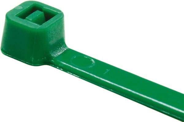 Value Collection - 8" Long Green Nylon Standard Cable Tie - 50 Lb Tensile Strength, 54mm Max Bundle Diam - Eagle Tool & Supply