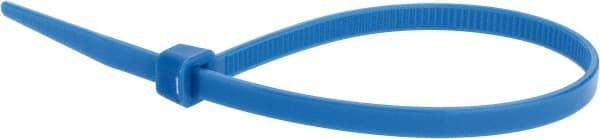 Value Collection - 8" Long Blue Nylon Standard Cable Tie - 50 Lb Tensile Strength, 54mm Max Bundle Diam - Eagle Tool & Supply