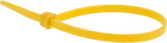 Value Collection - 8" Long Yellow Nylon Standard Cable Tie - 50 Lb Tensile Strength, 54mm Max Bundle Diam - Eagle Tool & Supply