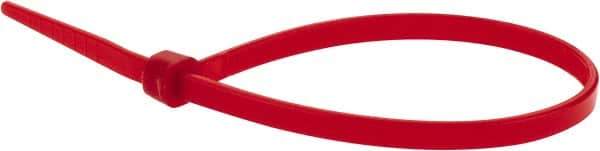 Value Collection - 6" Long Red Nylon Standard Cable Tie - 40 Lb Tensile Strength, 38mm Max Bundle Diam - Eagle Tool & Supply