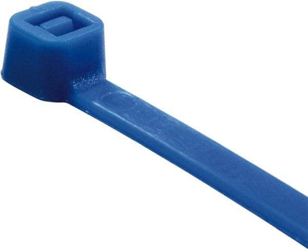 Value Collection - 6" Long Blue Nylon Standard Cable Tie - 40 Lb Tensile Strength, 38mm Max Bundle Diam - Eagle Tool & Supply