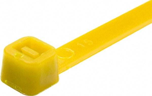 Value Collection - 6" Long Yellow Nylon Standard Cable Tie - 40 Lb Tensile Strength, 38mm Max Bundle Diam - Eagle Tool & Supply