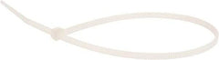 Value Collection - 8" Long Natural (Color) Nylon Standard Cable Tie - 18 Lb Tensile Strength, 55mm Max Bundle Diam - Eagle Tool & Supply