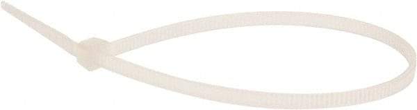 Value Collection - 6.3" Long Natural (Color) Nylon Standard Cable Tie - 18 Lb Tensile Strength, 40mm Max Bundle Diam - Eagle Tool & Supply