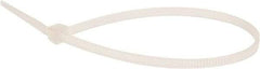 Value Collection - 6.3" Long Natural (Color) Nylon Standard Cable Tie - 18 Lb Tensile Strength, 40mm Max Bundle Diam - Eagle Tool & Supply