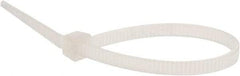 Value Collection - 4" Long Natural (Color) Nylon Standard Cable Tie - 18 Lb Tensile Strength, 21mm Max Bundle Diam - Eagle Tool & Supply