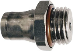 Legris - 4mm Outside Diam, M8x1 Metric, Nickel Plated Brass Push-to-Connect Tube Male Connector - 435 Max psi, Tube to Metric Thread Connection, FKM O-Ring - Eagle Tool & Supply