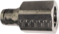 Legris - 4mm Outside Diam, M5x0.8 Metric, Nickel Plated Brass Push-to-Connect Tube Female Connector - 435 Max psi, Tube to Metric Thread Connection, FKM O-Ring - Eagle Tool & Supply