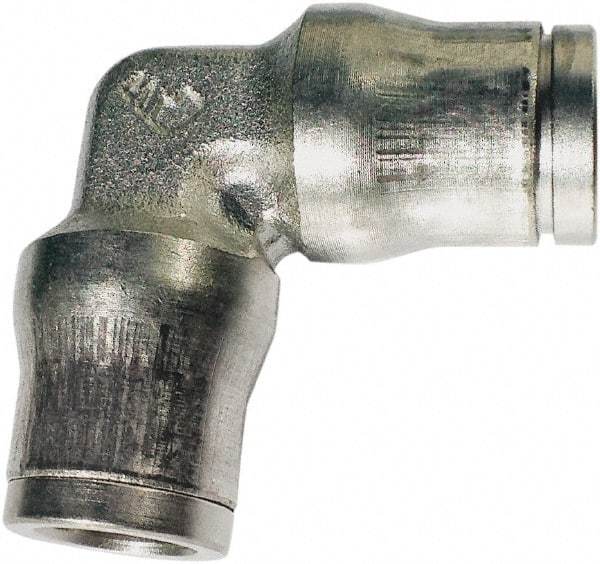 Legris - 3/8" Outside Diam, Nickel Plated Brass Push-to-Connect Tube Union Elbow - 435 Max psi, Tube to Tube Connection, FKM O-Ring - Eagle Tool & Supply