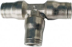 Legris - 6mm Outside Diam, Nickel Plated Brass Push-to-Connect Tube Union Tee - 435 Max psi, Tube to Tube Connection, FKM O-Ring - Eagle Tool & Supply
